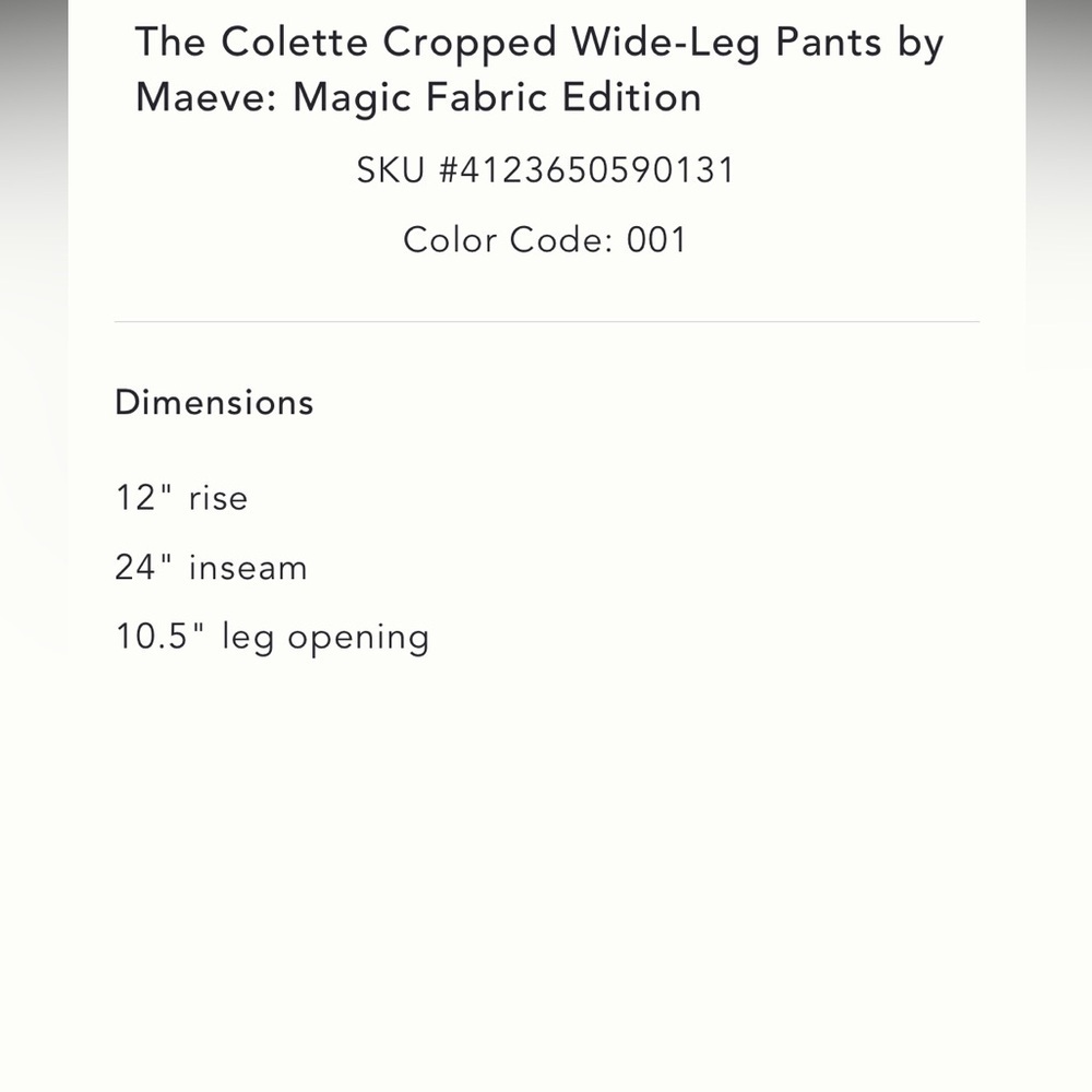 Anthropologie The Colette Cropped Wide-Leg Pants Magic Fabric Size 27 NWT READ - Picture 4 of 15